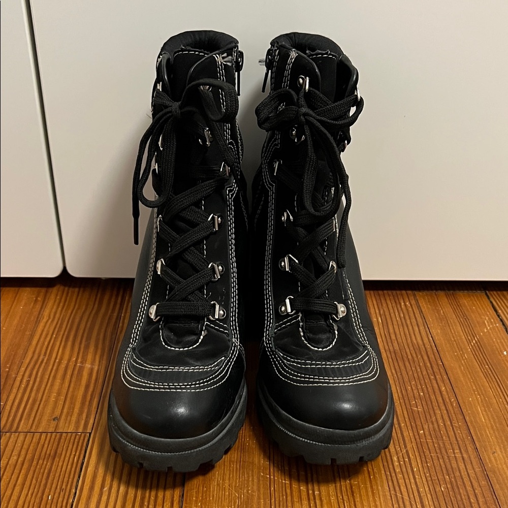 Black Lace-Up Boots